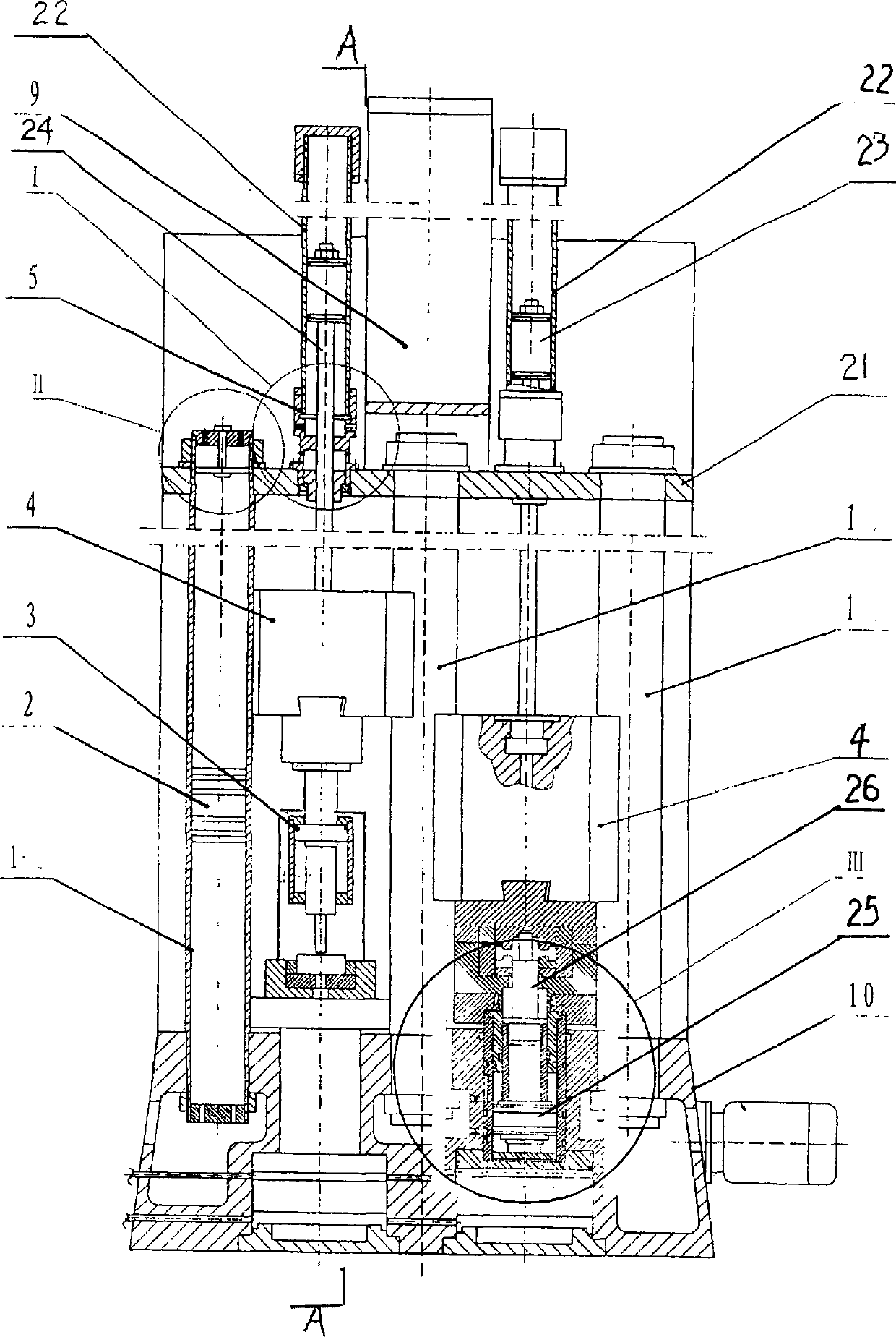 Double vertical module forge hammer