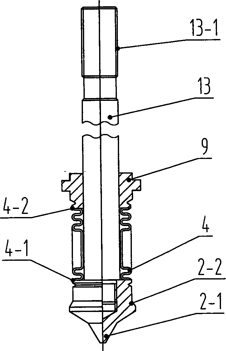 External-pressure type bellows globe valve with non-rotating valve rod