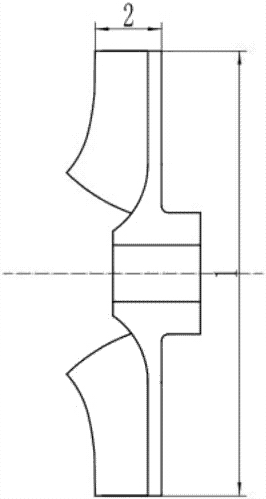 Hydraulic design method of semi-open type three-blade blockage-free impeller