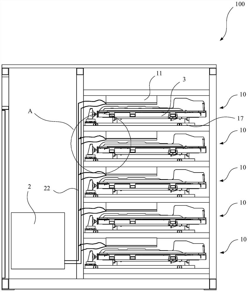 Charging cooling system and battery swap station and energy storage station comprising same