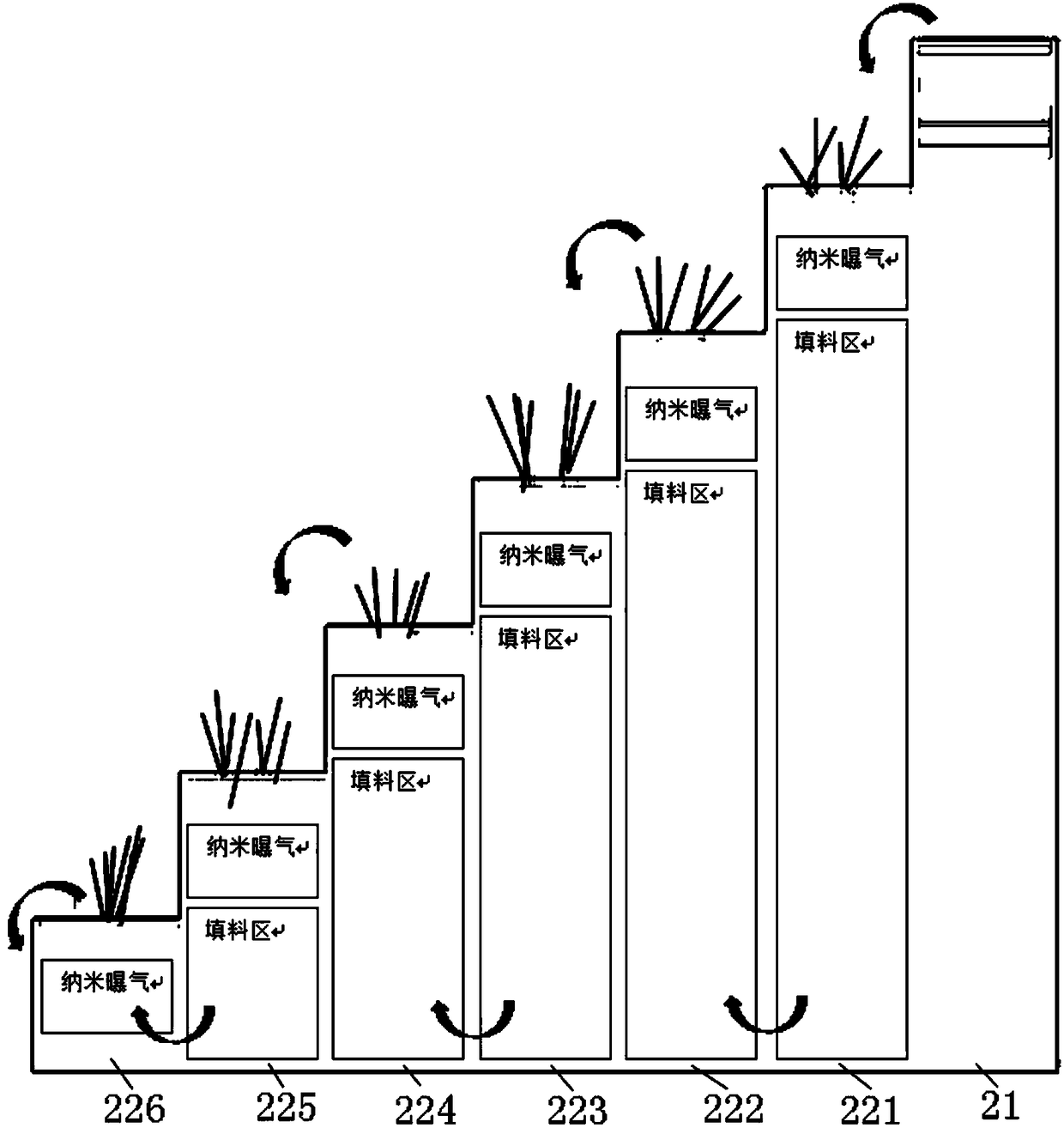 Landscape water plant arranged in urban green belt