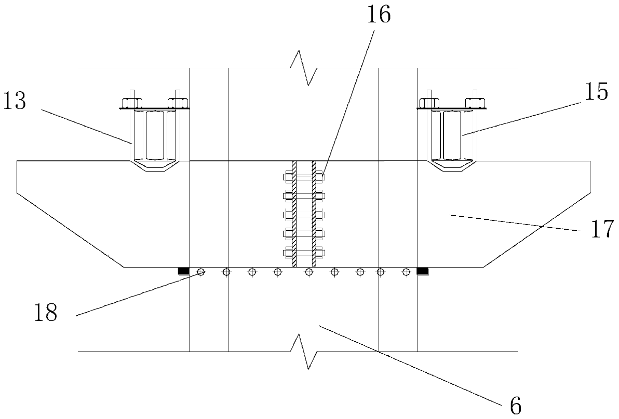 A kind of structure and construction method of high pier built-in rigid skeleton transverse beam structure