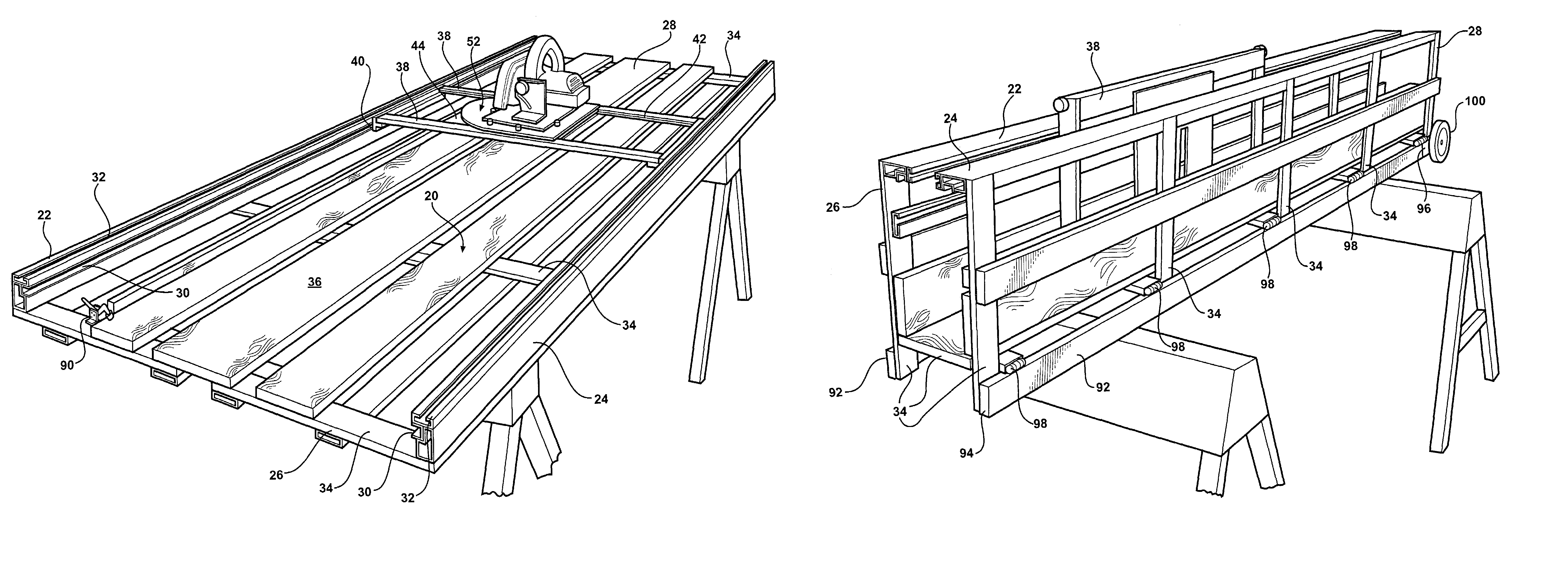 Portable saw table assembly