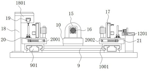 Double-sided groove milling and drilling device for rudder decorating part