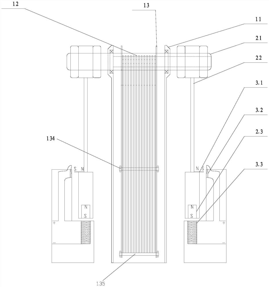 Simple pendulum motion electrode sewage treatment device