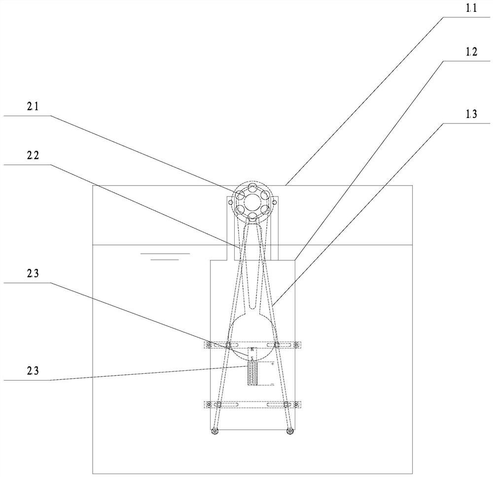 Simple pendulum motion electrode sewage treatment device