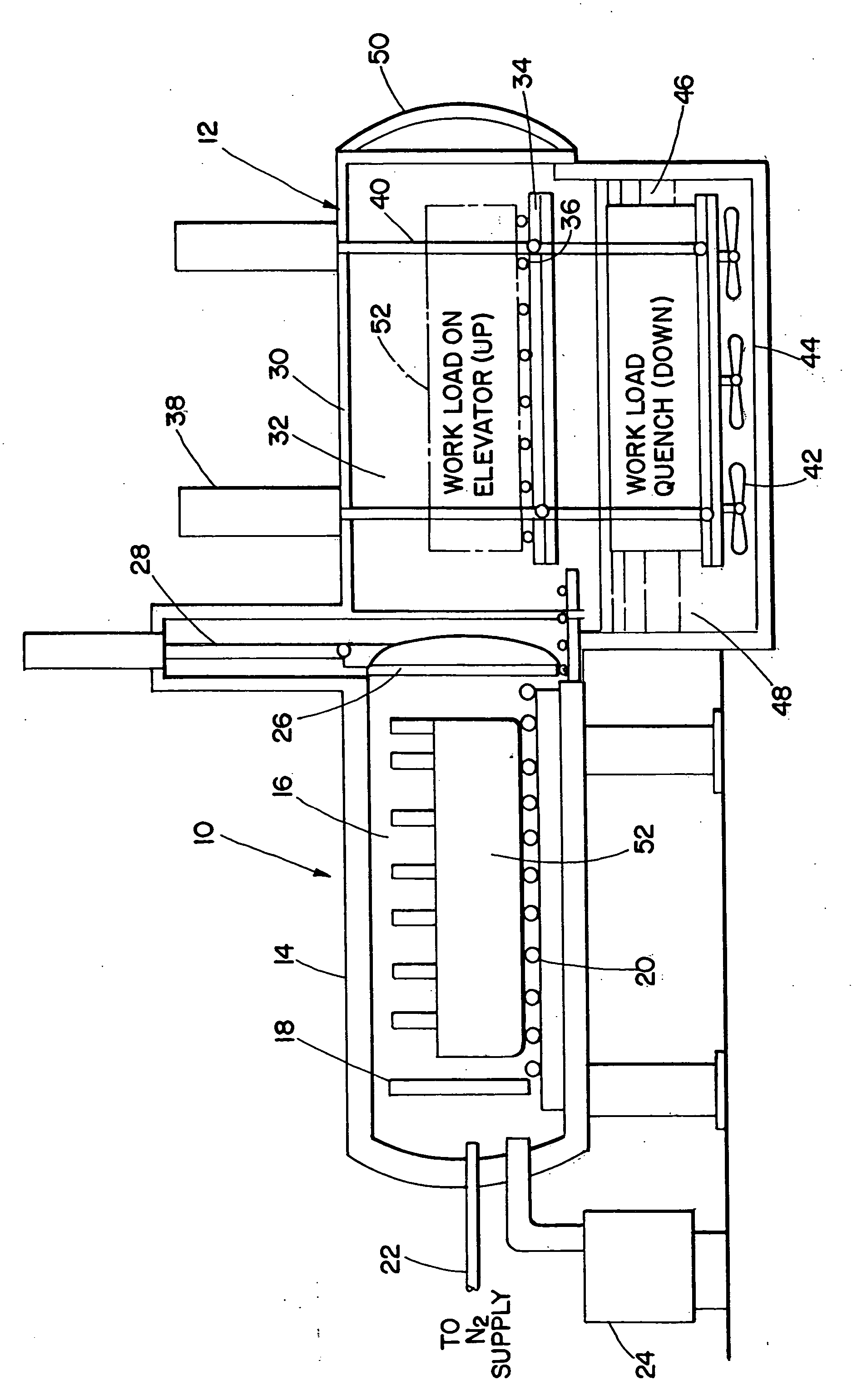 Vacuum furnace with pressurized intensive water quench tank