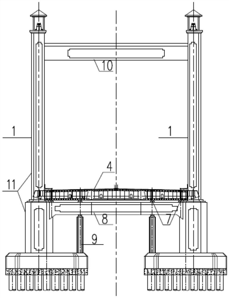 Supporting structure for reconstructing self-anchored suspension bridge and bridge reconstruction method