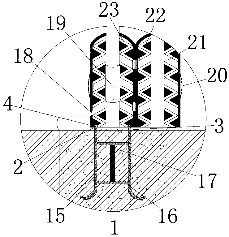 Base plate connecting device for security device