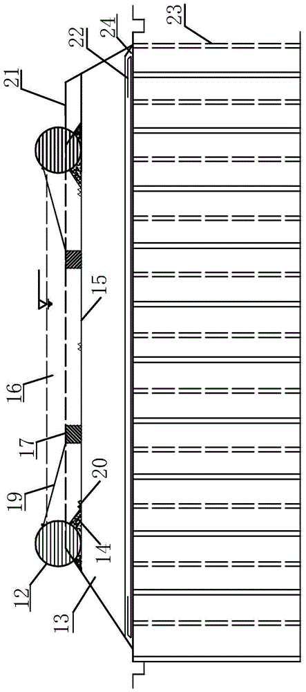 A dike bag strip, a water storage dike and a method for carrying out water surcharge preloading