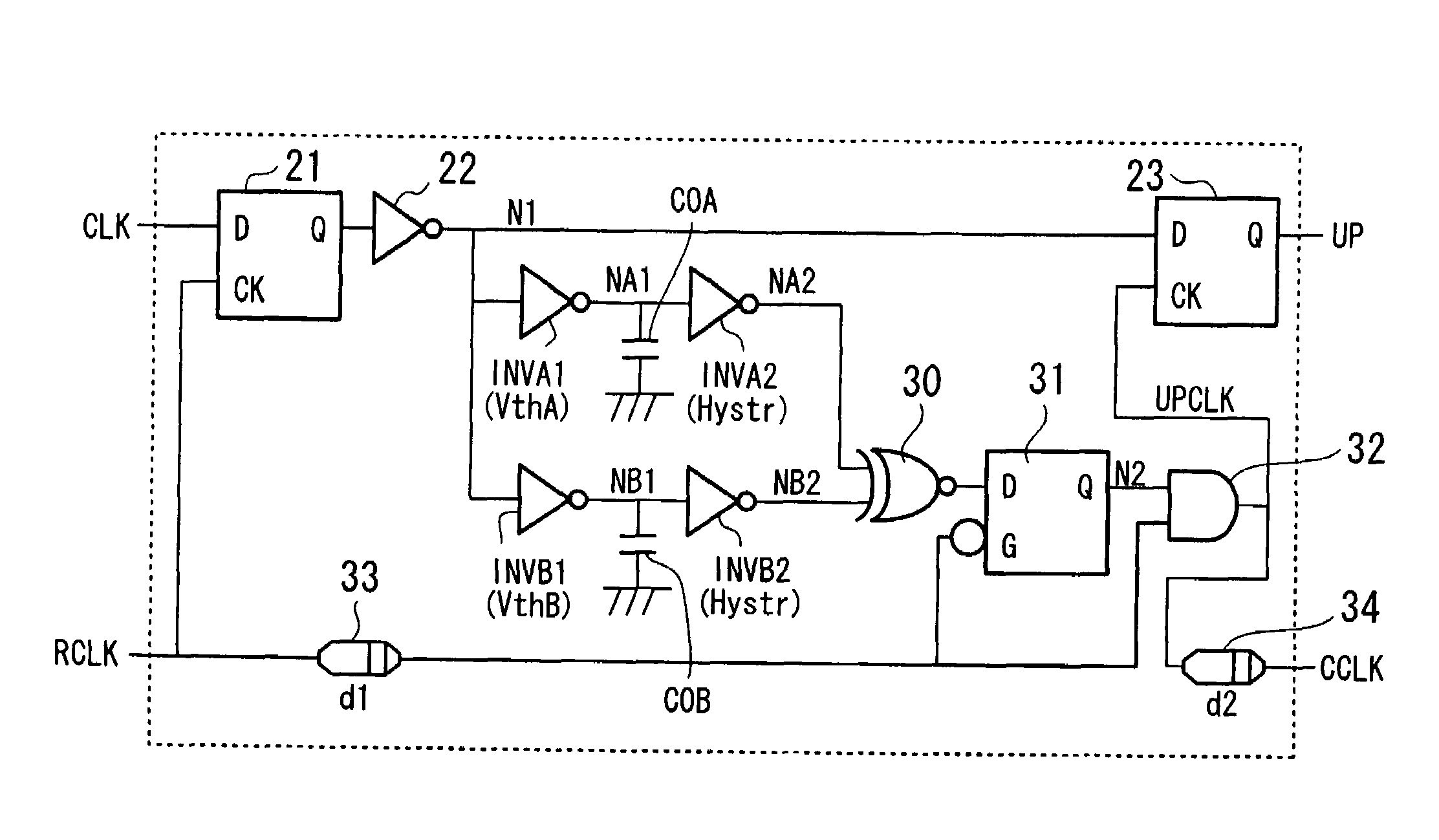 Metastable-resistant phase comparing circuit