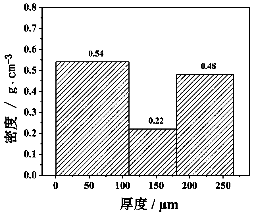 A kind of preparation method of polymer-based density gradient foam material