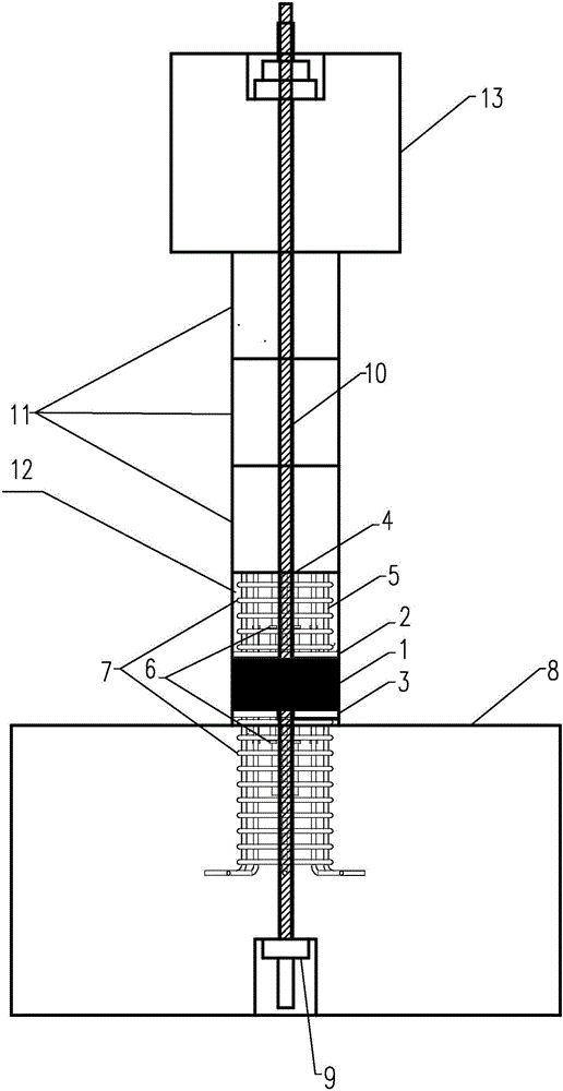 Embedded elastic rubber bearing device and construction method of applying bearing device to connection between prefabricated concrete bridge pier and pile cap