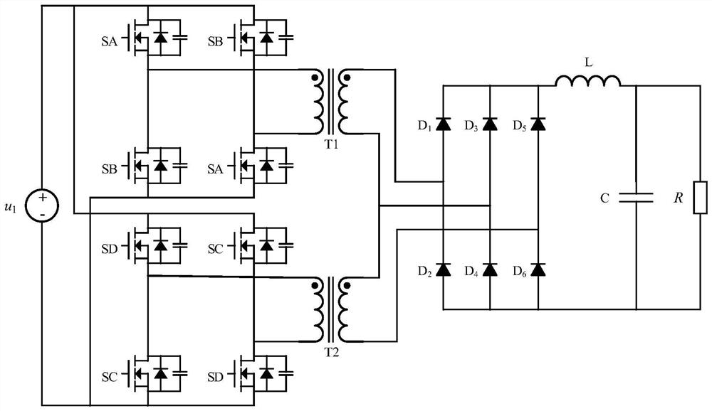 Segmented PID (Proportion Integration Differentiation) control circuit and method based on double-full-bridge converter