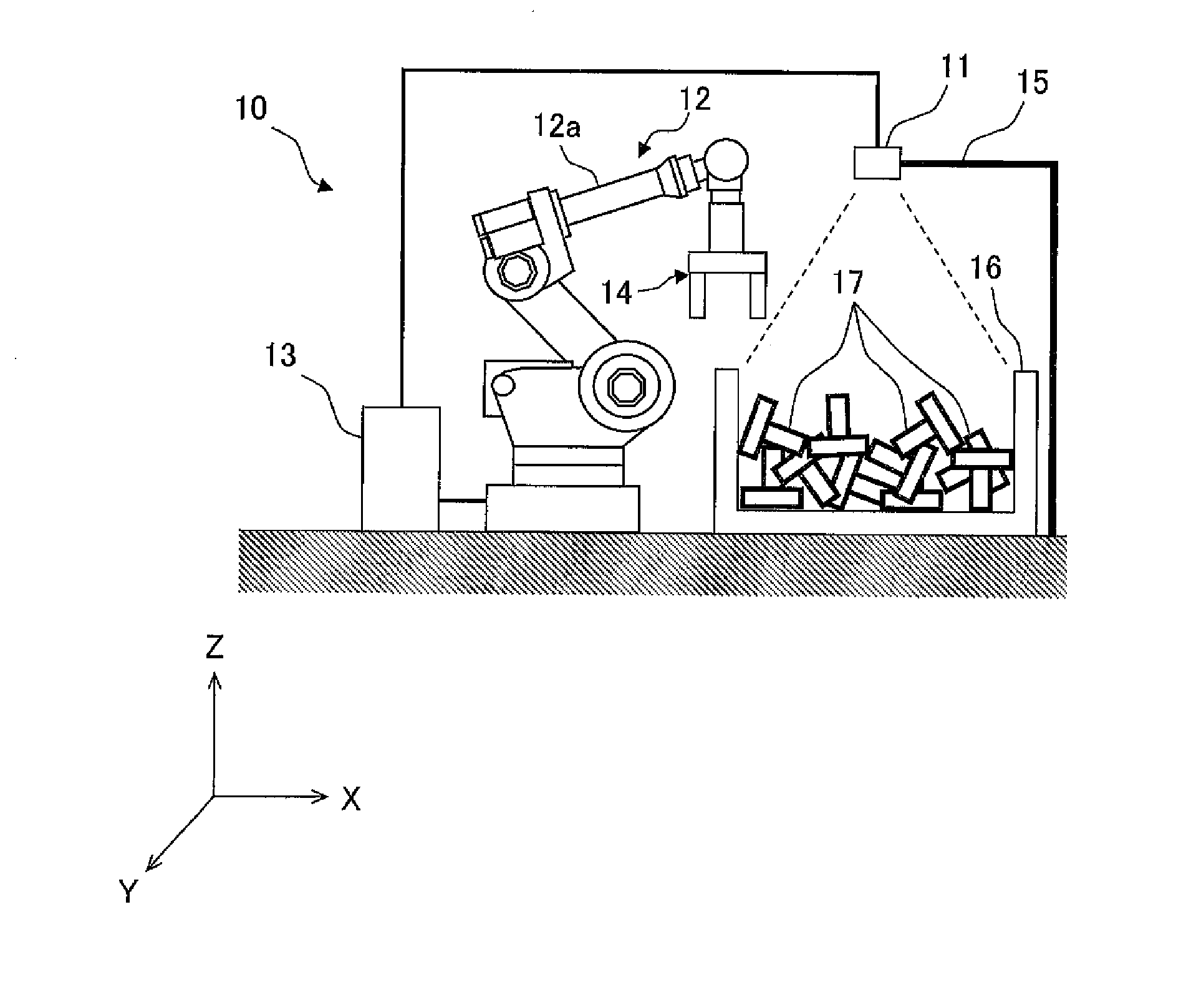 Apparatus and method for picking up article randomly piled using robot