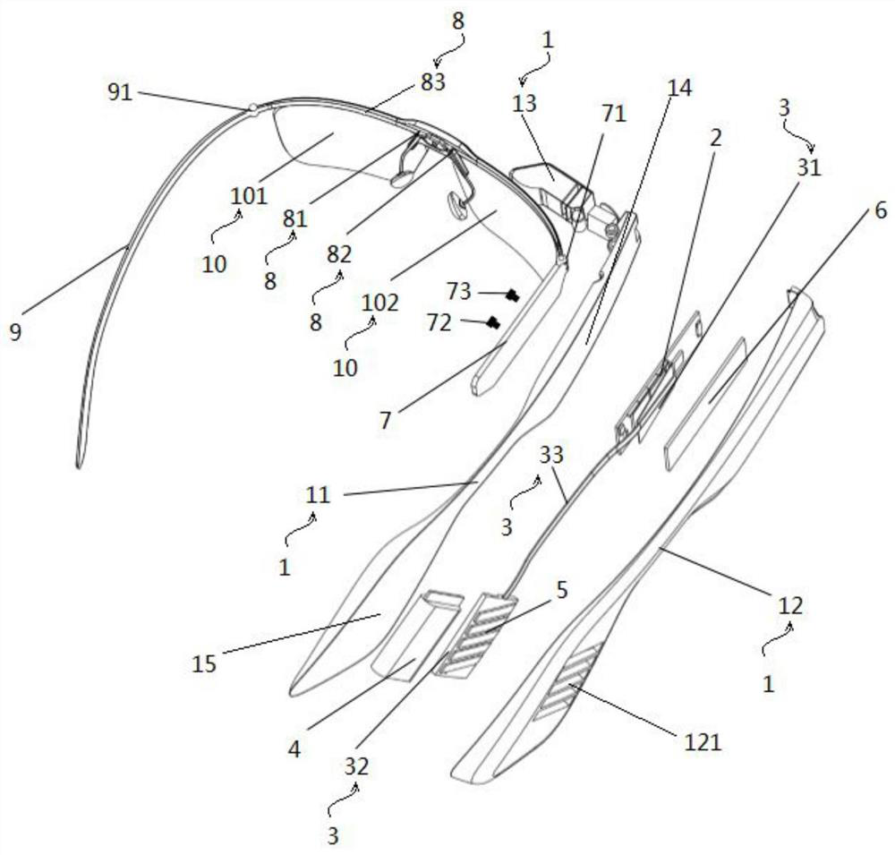 Thermal management structure and intelligent glasses applying same