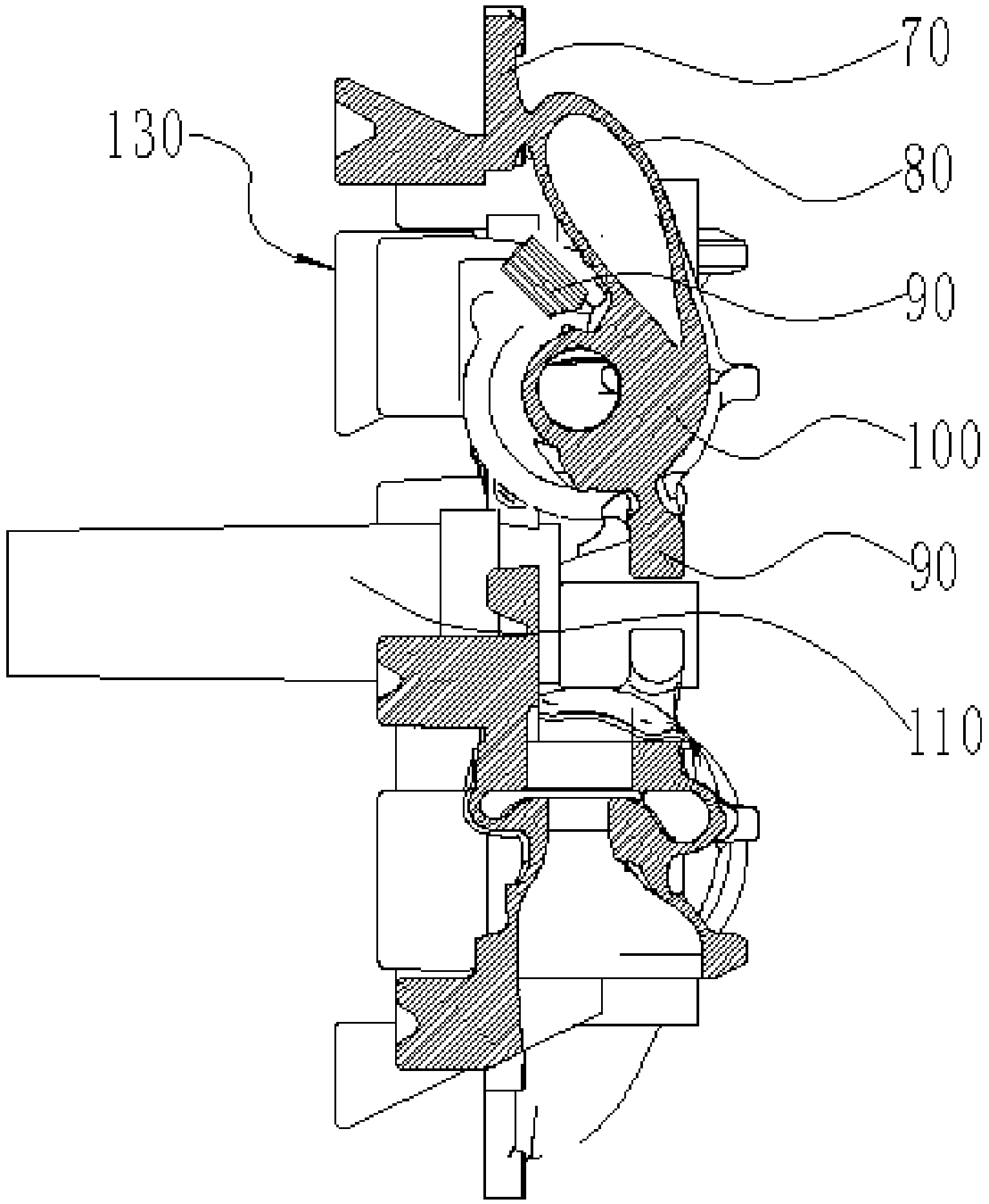 Heat-resisting cast steel turbocharger turbine shell iron mold sand-coated casting process