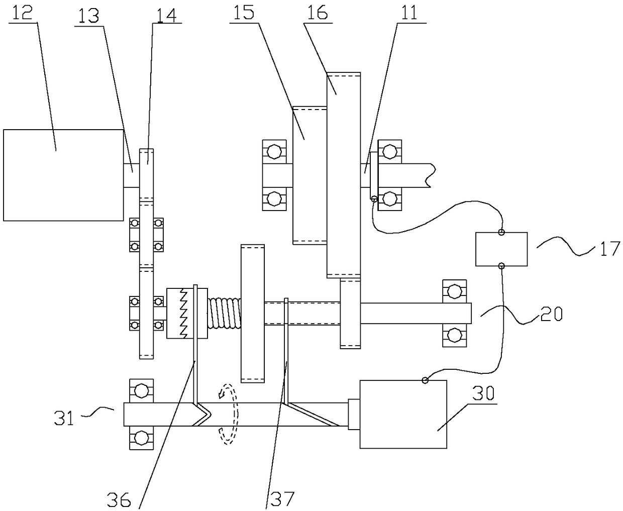 Dual-motor automatic variable-speed transmission device of magnesium ore reaction kettle