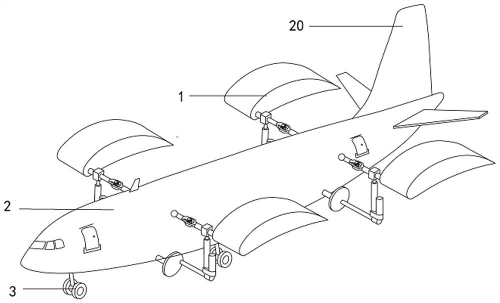 Four-wing flapping-wing air vehicle capable of adjusting attack angle