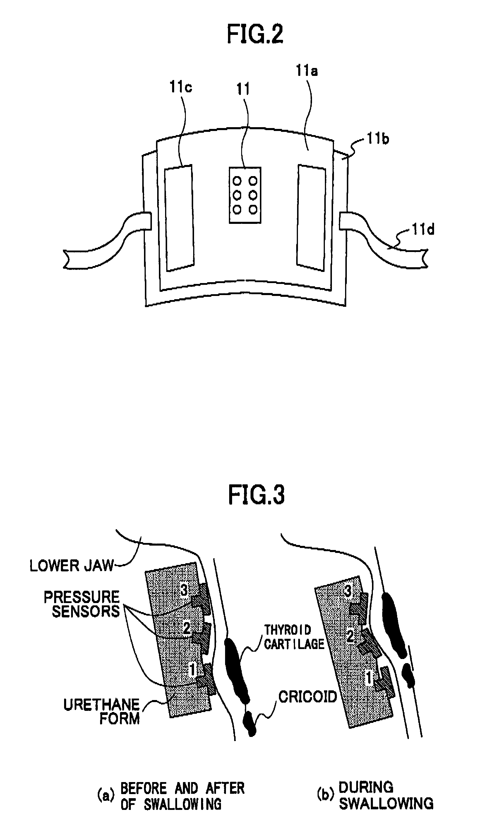 Continuous swallowing movement measuring device and method for measuring a continuous swallowing movement