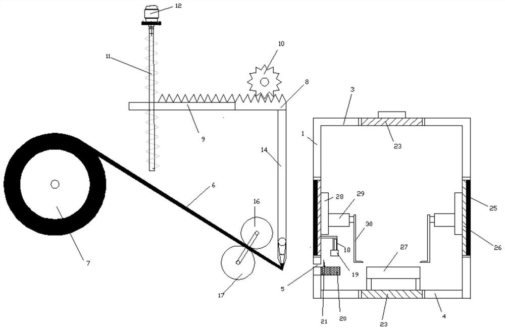 Automatic cotton bale packaging device and packaging production line