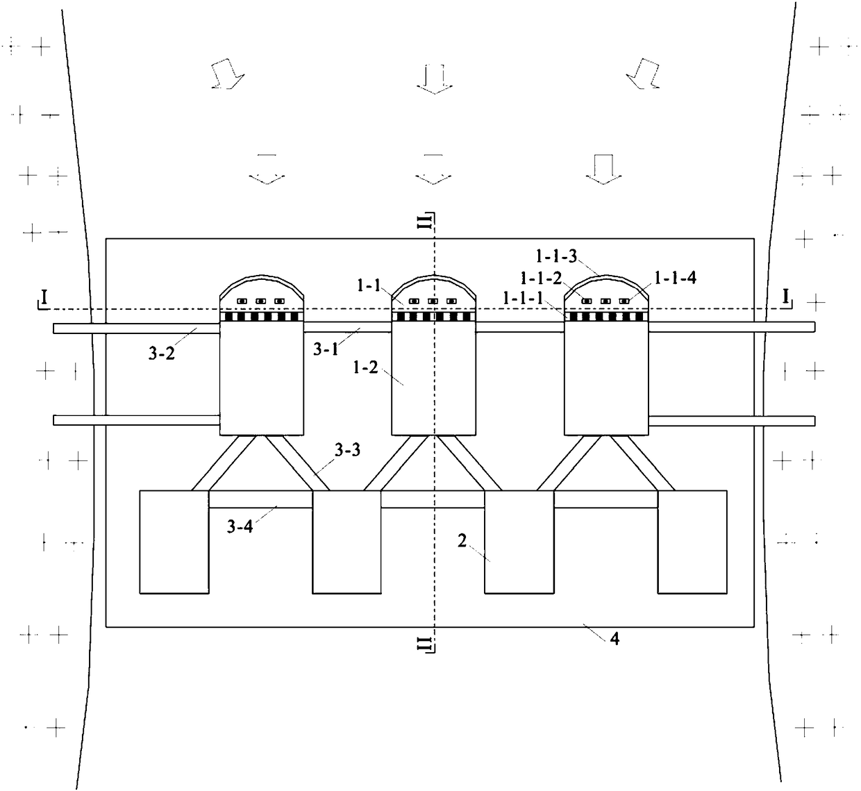 Self-resetting energy-consuming barrier structure and implementation method for extra-large and high-level debris flow