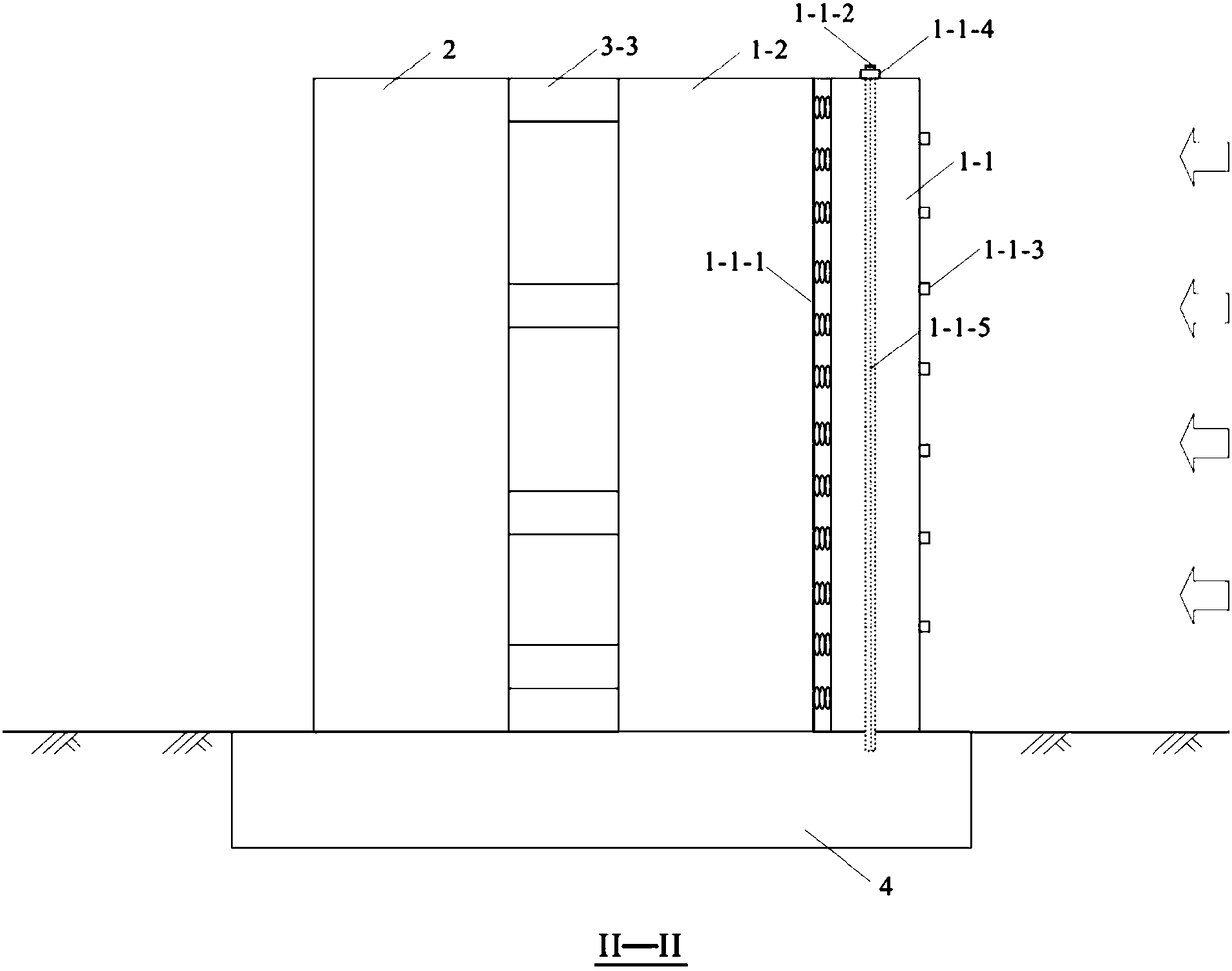 Self-resetting energy-consuming barrier structure and implementation method for extra-large and high-level debris flow