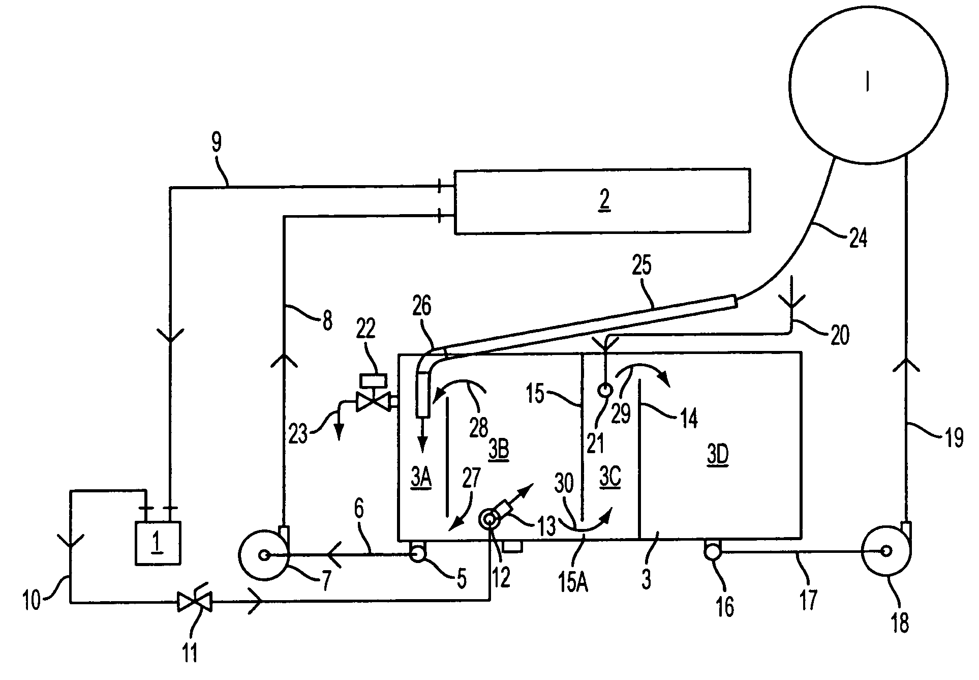 Method for recycling liquids for treating food