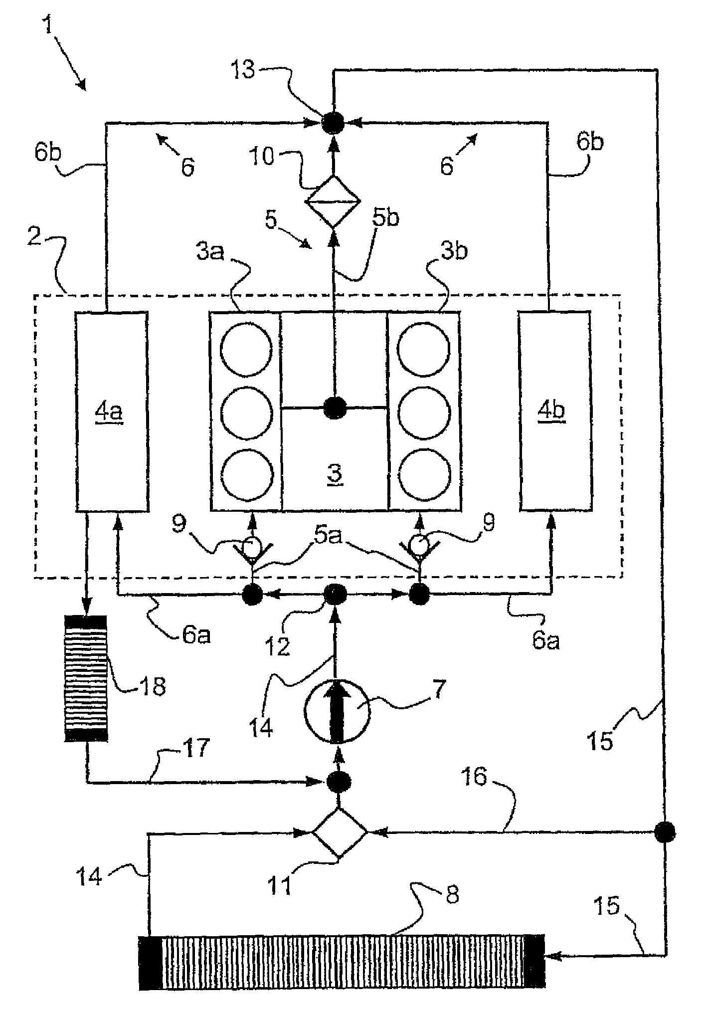 Coolant circuit for an internal combustion engine