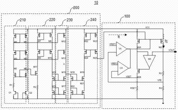 Charger with thermal regulation circuit