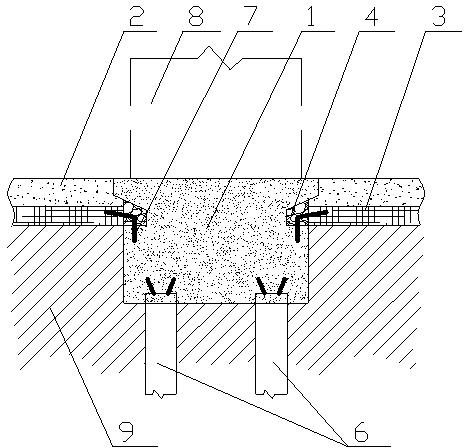 Basement construction method and plug type bearing platform structure