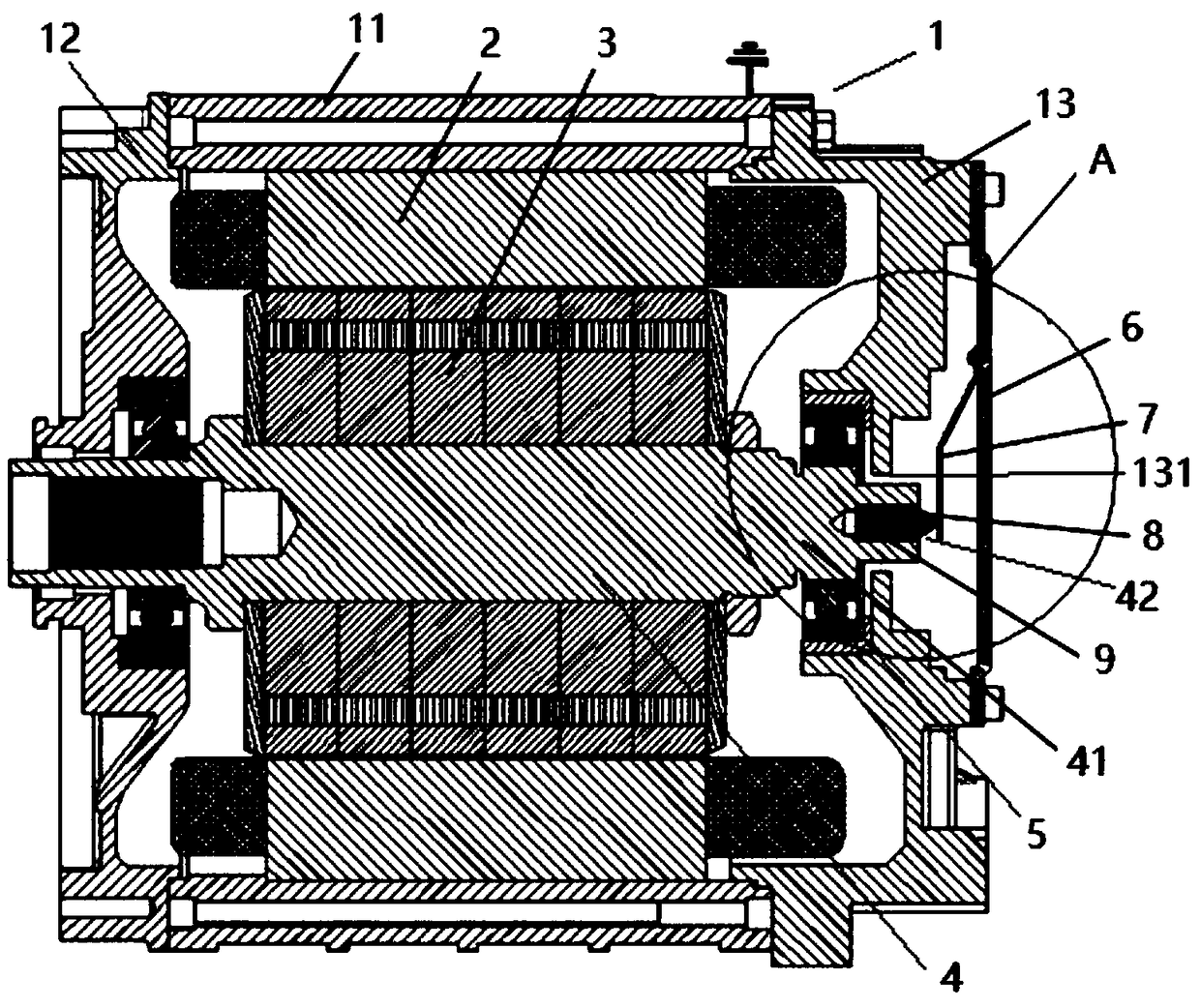 A motor shaft current eliminating structure and motor