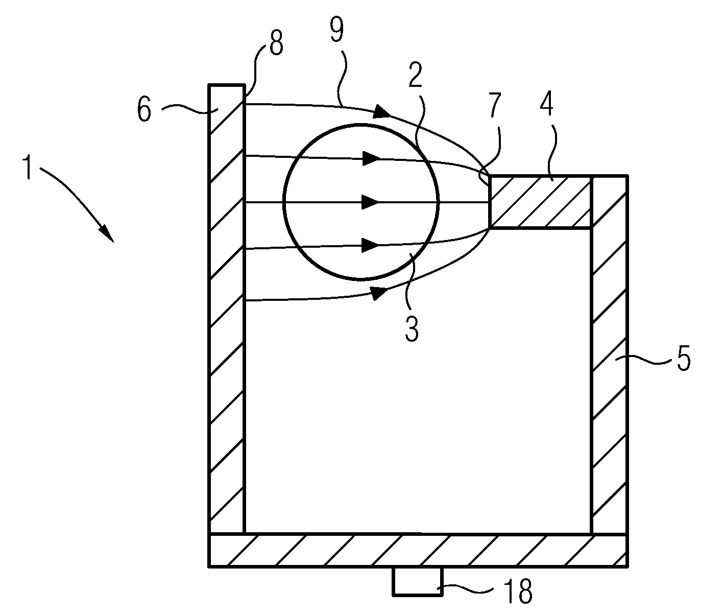 Separating device for separating particles able to be magnetized and particles not able to be magnetized transported in a suspension flowing through a separating channel