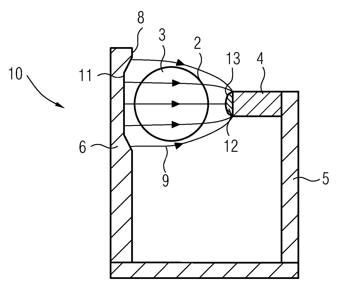 Separating device for separating particles able to be magnetized and particles not able to be magnetized transported in a suspension flowing through a separating channel