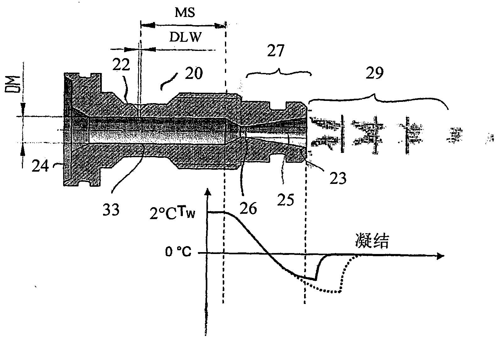 Arrangement, use of an arrangement, device, snow lance and method for producing ice nuclei and artificial snow