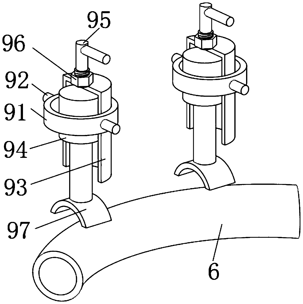 Minor-caliber elbow chamfering machine