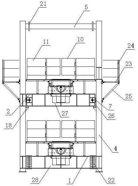 A double-platform hydraulic lifting casing device