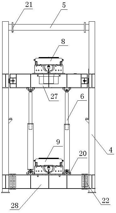 A double-platform hydraulic lifting casing device