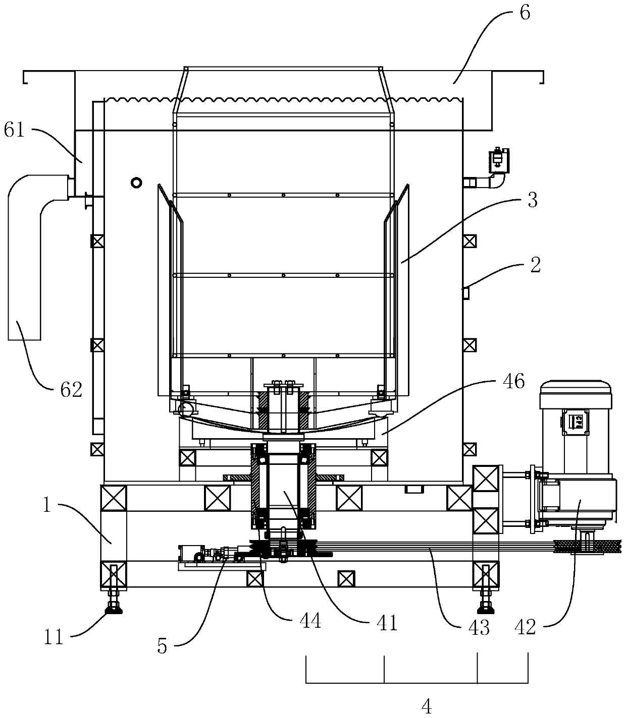 Rotating and throwing integration cleaning machine