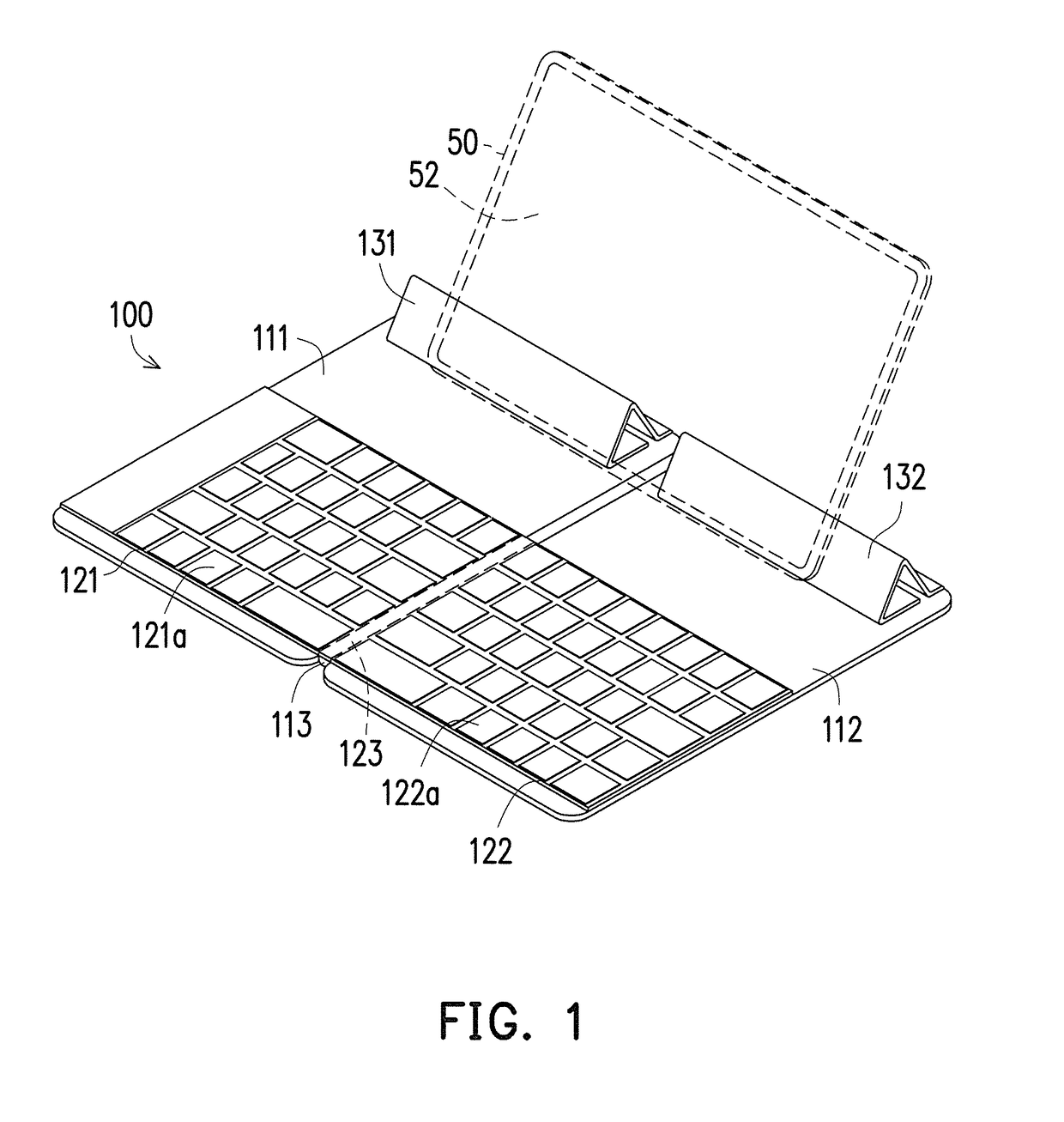 Protective case with keyboard and combination of protective case and electronic device