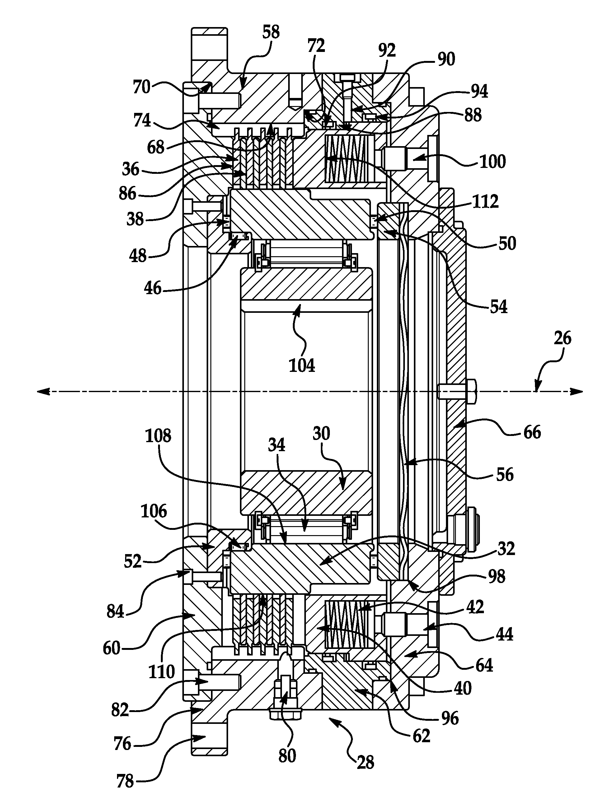 Backstopping clutch with torque transmission through radial surface of outer race