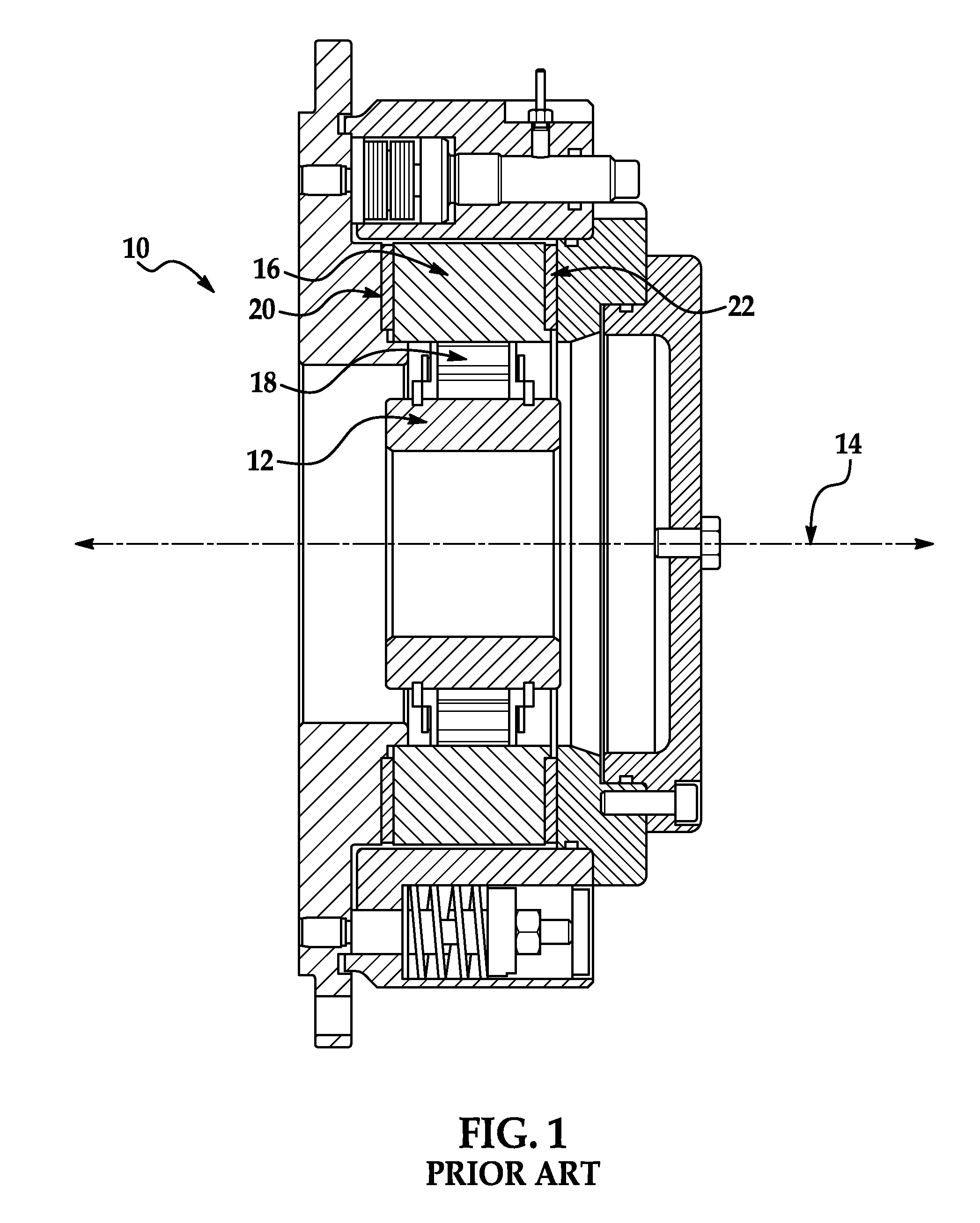 Backstopping clutch with torque transmission through radial surface of outer race