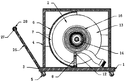 Fire hose laying winding device
