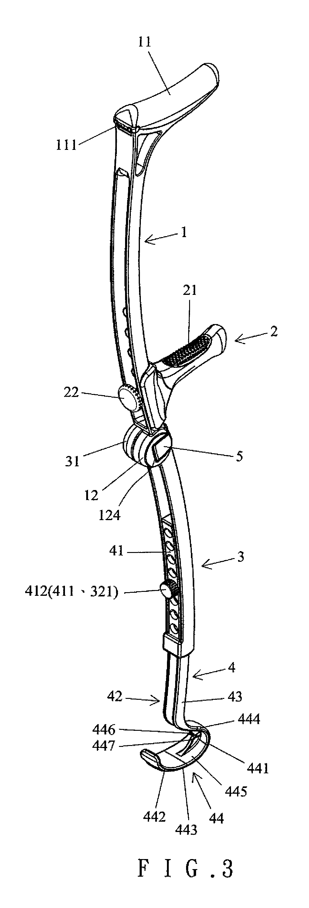 Foldable crutch