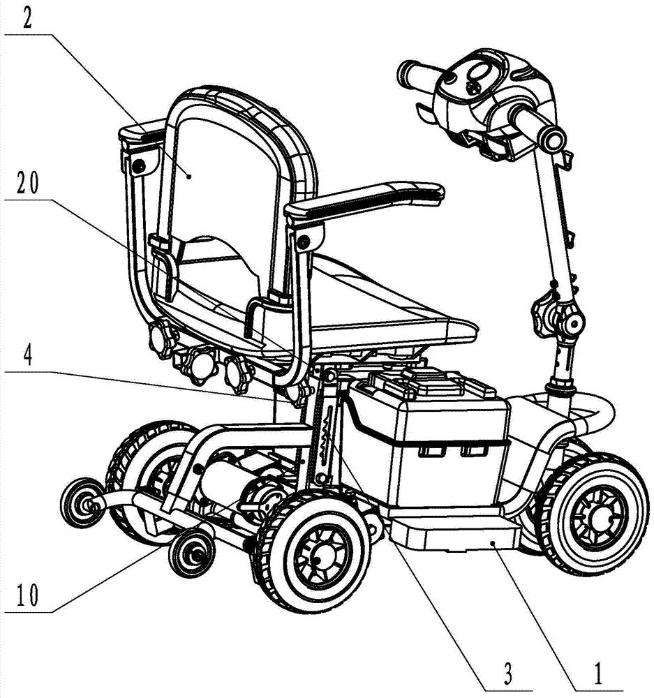 A kind of scooter with retractable and adjustable seat