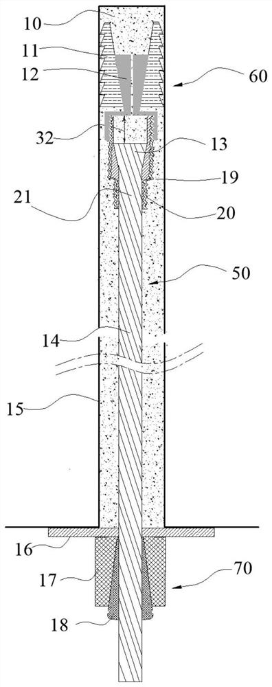 Expansion shell type yielding anchor cable and construction method thereof
