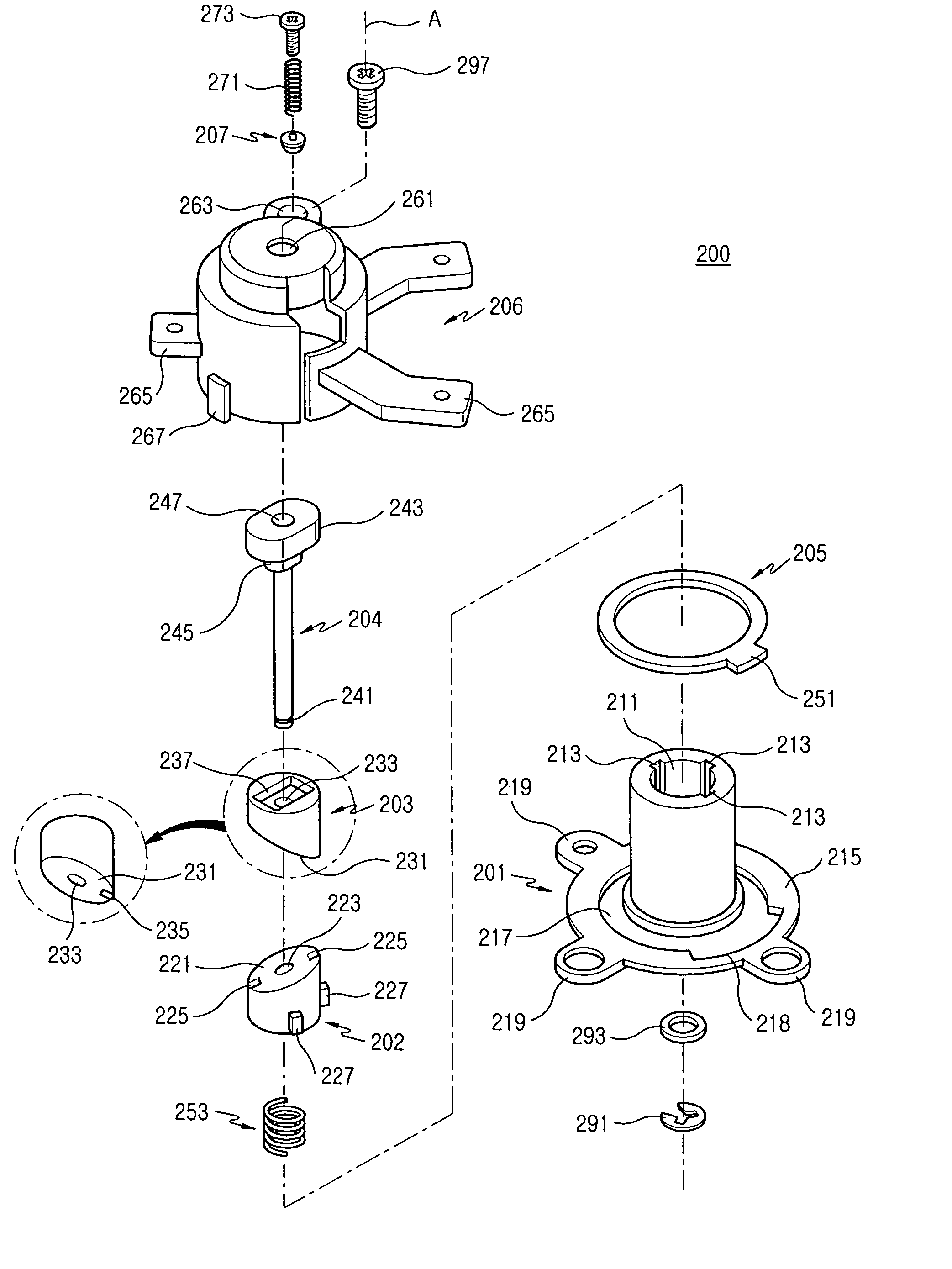 Swing hinge device for a portable terminal