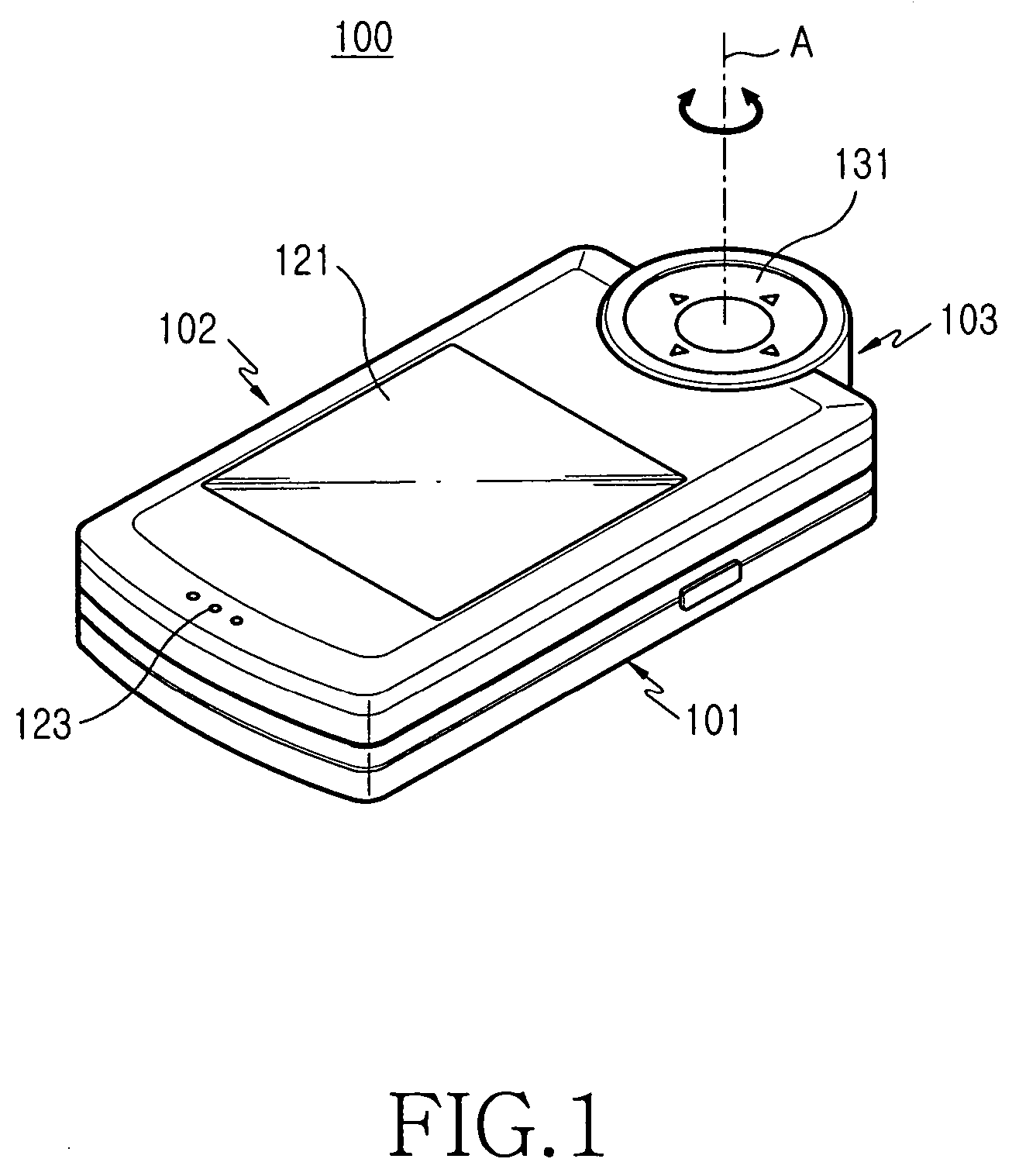 Swing hinge device for a portable terminal