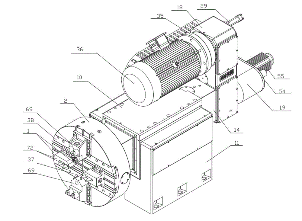 Multi-cutter processed numerically-controlled double-slider power head of valve body