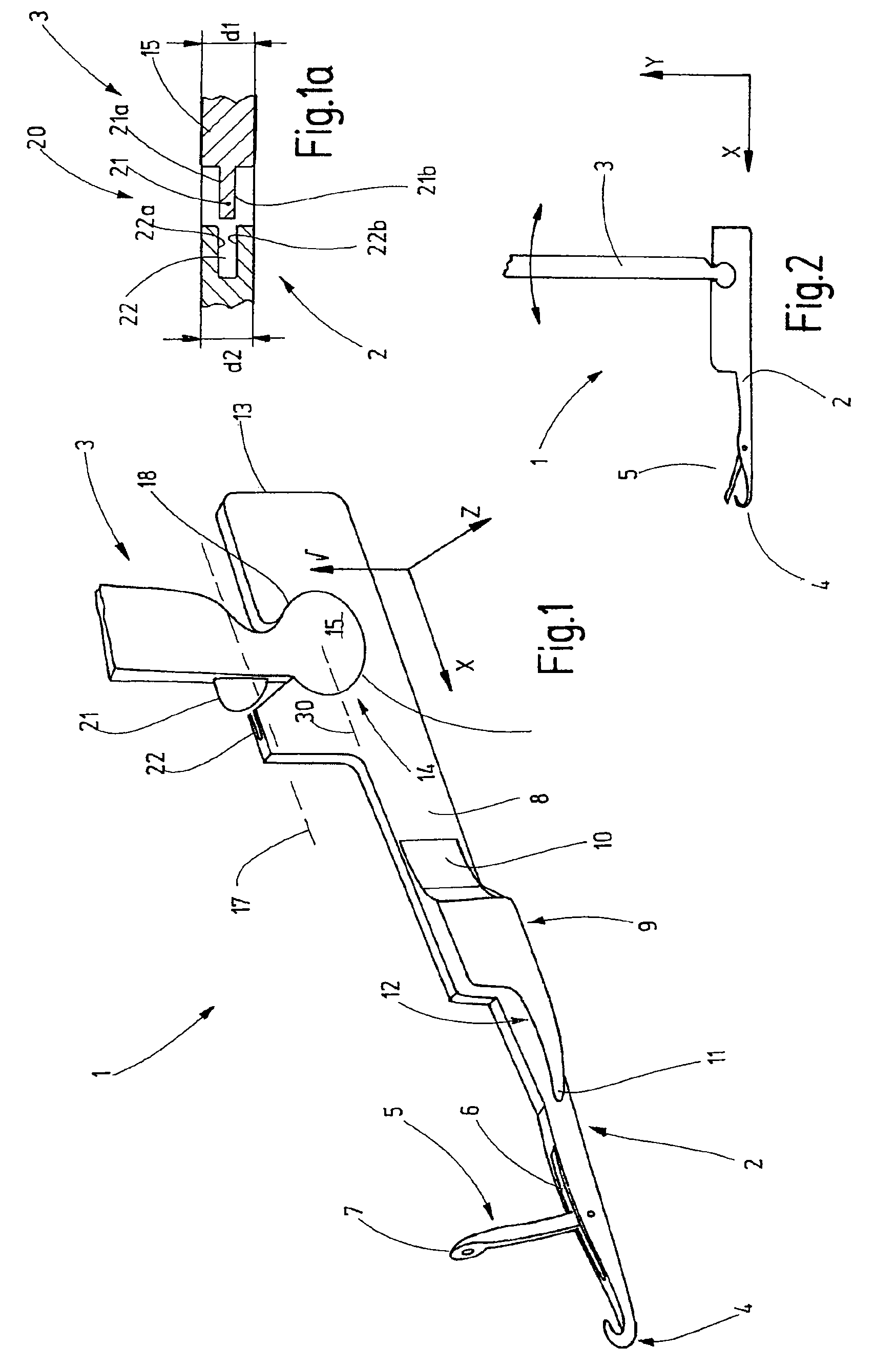 Knitting machine needle with loss-proof coupling component